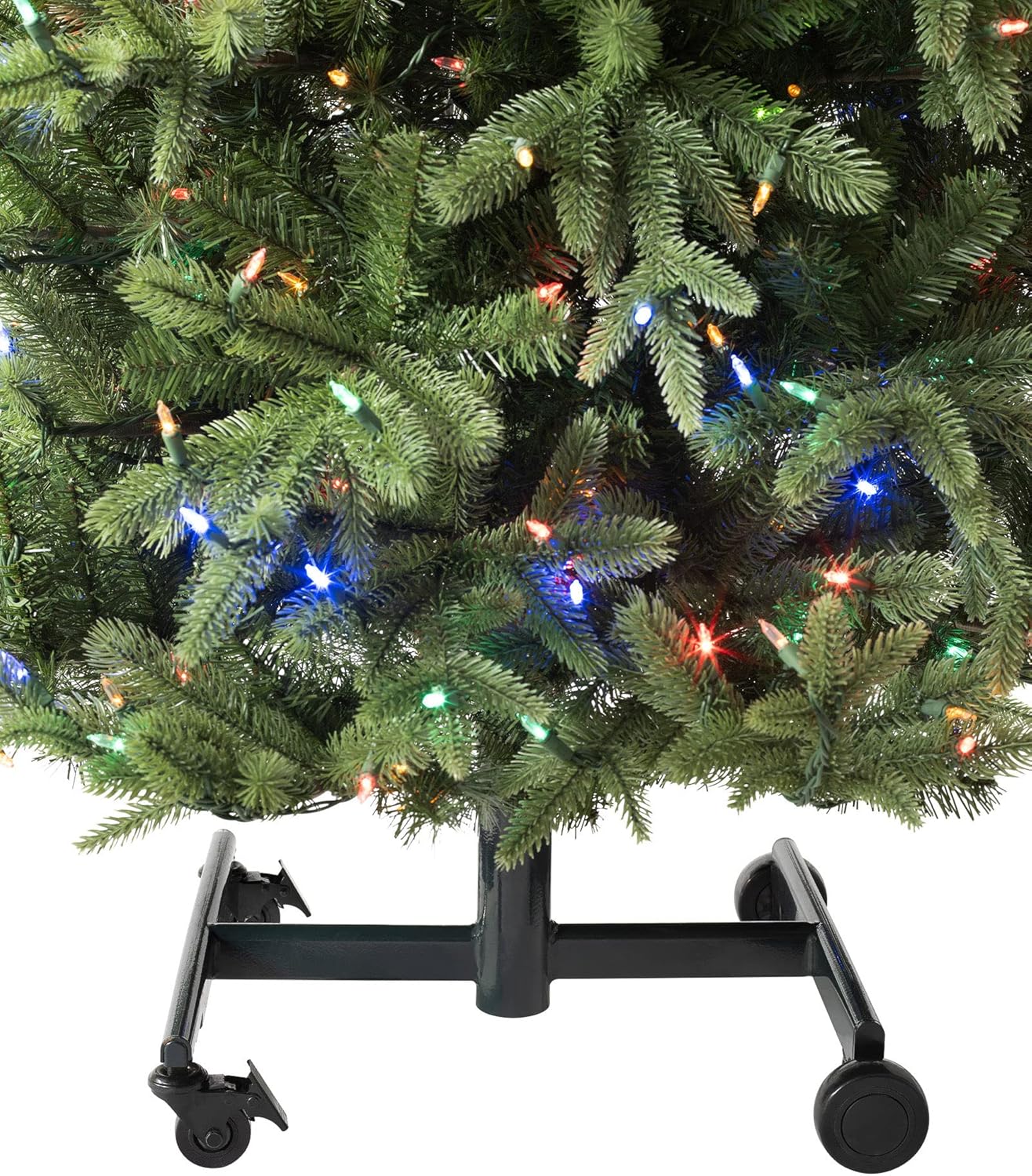 Treetopia Addison Spruce - Artificial Indoor Christmas Tree, Pre-lit with LED Candlelight Clear and Multi Colored Lights, 9ft