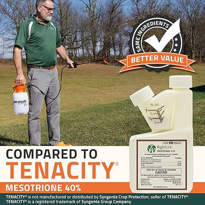 Mesotrione Weed Killer Concentrate for New & Existing Lawns 8 oz. (Compare to Tenacity) Post & Pre Emergent Weed Control Liquid Herbicide for Broadleaf Prevent & Crabgrass Killer for Lawns