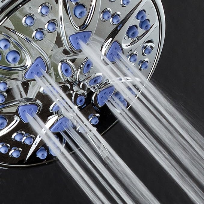 Antimicrobial/Anti-Clog High-Pressure 6-setting Hand Shower by AquaDance with Nozzle Protection from Growth of Mold, Mildew & Bacteria for Stronger Shower!