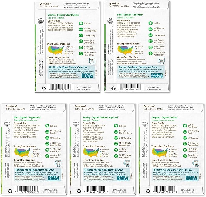 Back to the Roots Organic Herb Seeds Variety (5-Pack)