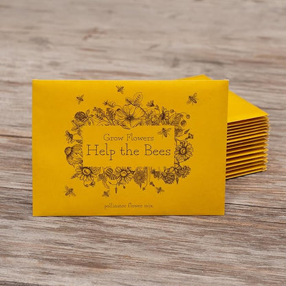 Bentley Wildflower Pollinator Mix, 25 Non-GMO Packets for Garden Planting, Non-Coated Flower Seeds to Grow Plants and Help Bees, Beautiful Gift