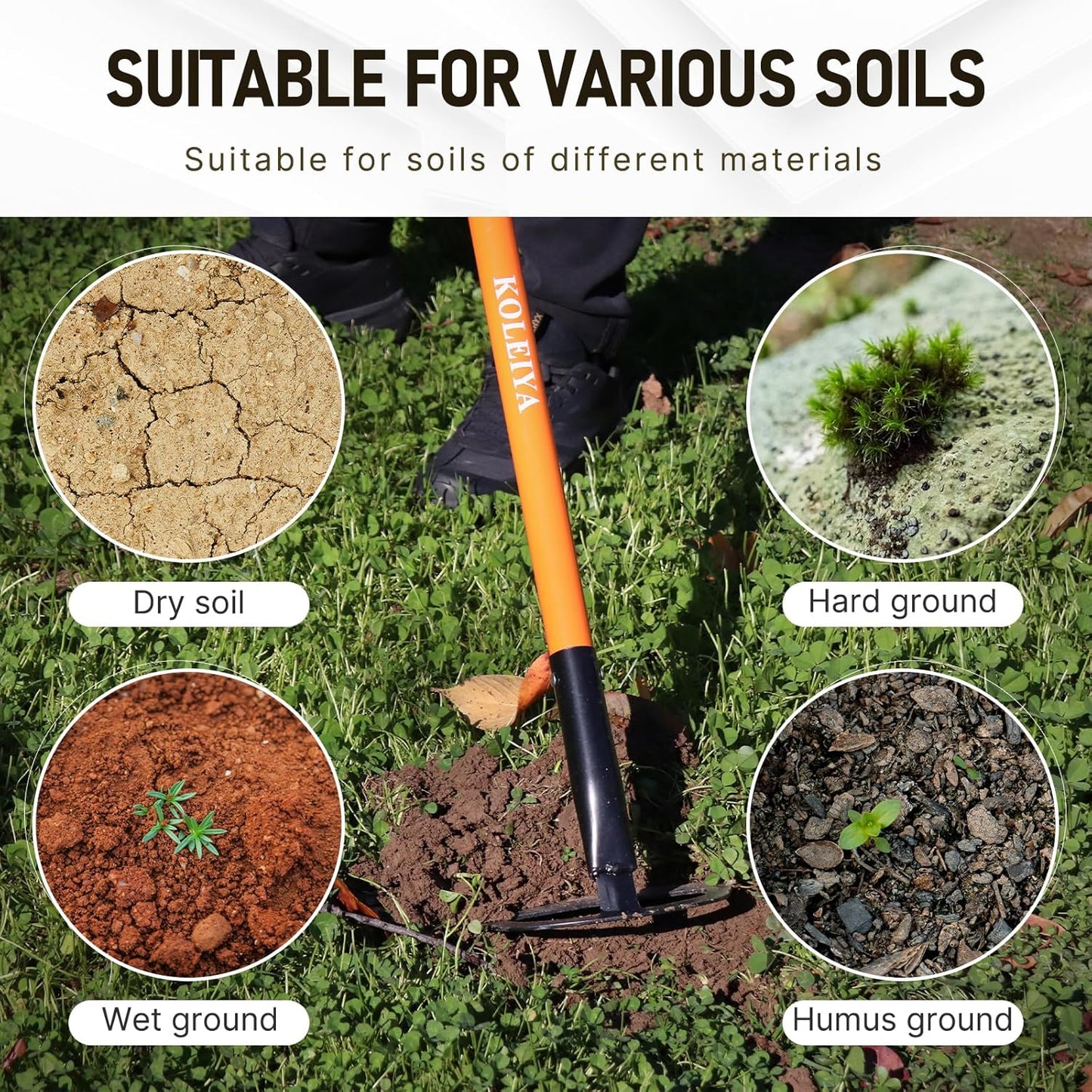 Sharpened Garden Hoe 57 Inch Heavy Duty Weeding Hoe with 8.3 Inch Blade and Fiberglass Handle Pre Sharpened for Effortless Cutting Lawn and Soil Tool