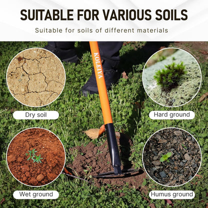 Sharpened Garden Hoe 57 Inch Heavy Duty Weeding Hoe with 8.3 Inch Blade and Fiberglass Handle Pre Sharpened for Effortless Cutting Lawn and Soil Tool