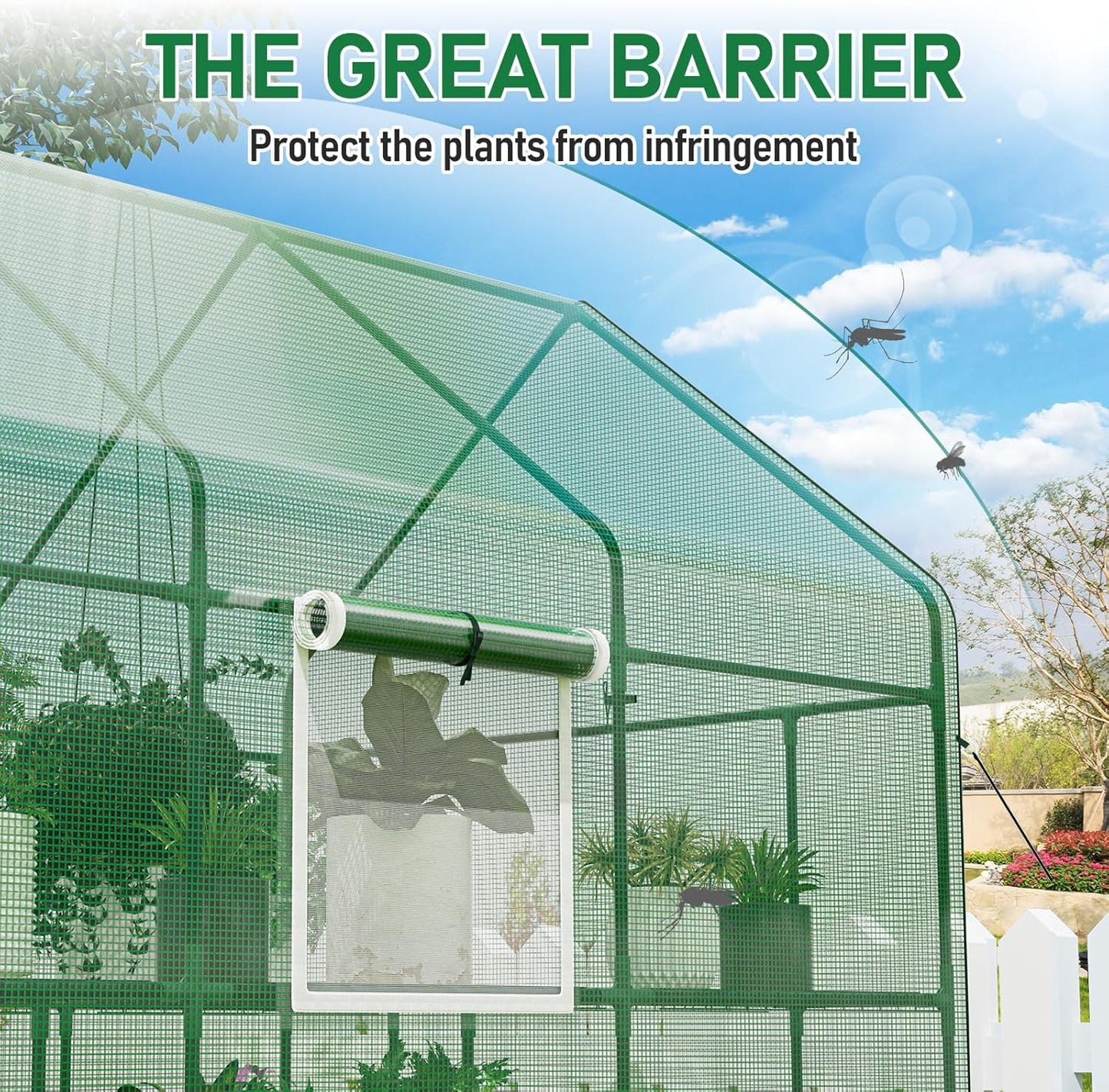 SPECILITE 56×85×77Inch Walk-in Greenhouse, Heavy Duty Small Plant House with Thicken PE Cover and Steel Frame, for Garden, Outdoors, Indoors, Green