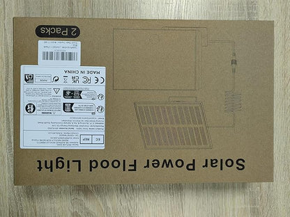 400LED Solar Lights Outdoor Waterproof, 3 Modes & Remote Control Motion Sensor Outdoor Light, Solar Flood Lights with 16.4ft Cable for Garden, Garage, Patio, Pathway (Warm Yellow 2 Pack)