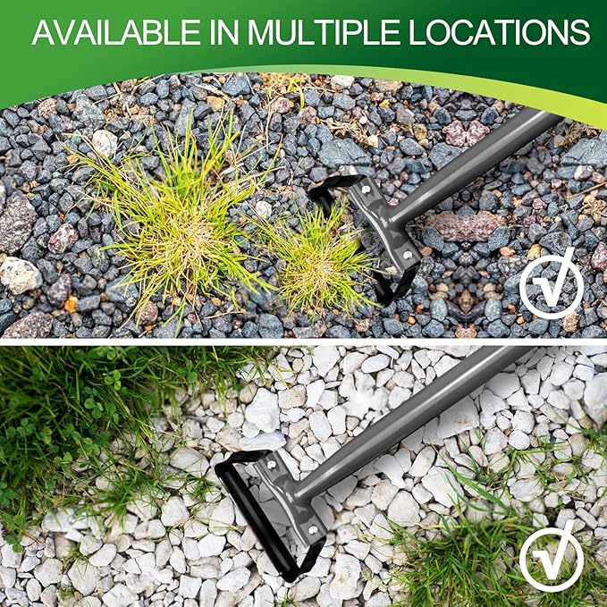 Walensee Mini Hula Hoe Garden Tool, Action Hoe for Weeding,Stirrup Hoe with 14 Inch Scuffle Loop, Sharp Durable Metal Hand Weed Scraper,Rake for Indoor & Greenhouse,Gift,U Shaped Soil Cultivator,Grey