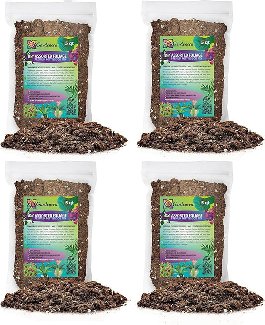 Gardenera Assorted Foliage Potting Mix - High-Performance Formula for Robust Growth and Beautiful Greenery - 20 Quart