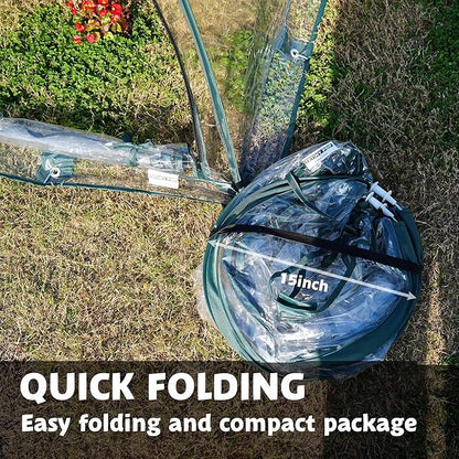 2pcs Quick Set up Mini Greenhouse Portable Small PVC Cover for Garden Flower and Flowerpot Cold Frost Protector Portable Carry Bag with 8 Stakes (PVC (28" L x 28" W x 32" H))
