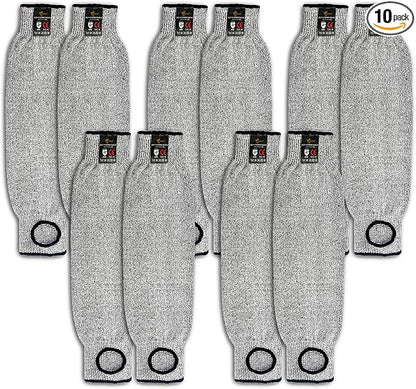 Evridwear Protective Arm Sleeves Cut Resistant Farmers Sleeves for Men Work, Gardening, Farming, Arm Protectors for Thin Skin and Bruising (Large, With Thumb Hole) 5 Pairs