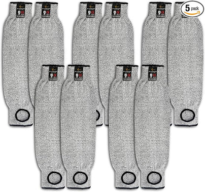 Evridwear Protective Arm Sleeves Cut Resistant Farmers Sleeves for Men Work, Gardening, Farming, Arm Protectors for Thin Skin and Bruising (Extra Large, With Thumb Hole) 5 Pairs