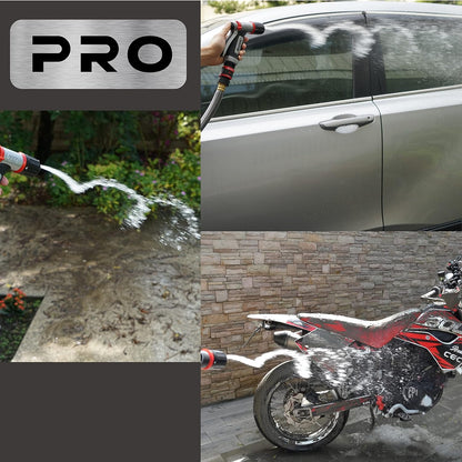 Eden 94844 Heavy Duty Metal Garden Hose Nozzle,HIGH Pressure 4-Pattern Watering Sprayer W/Quick Connector Set for Watering Garden, Lawns, Plants, Showering Pets, Washing Car