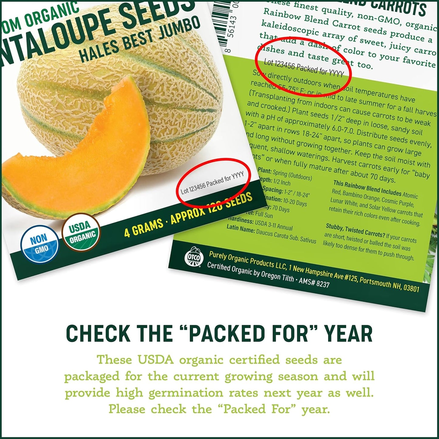 Purely Organic Vegetable Garden Starter Kit - Over 2500 Seeds - Certified Organic, Non-GMO, Open Pollinated, Heirloom, USA Origin