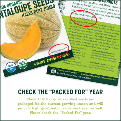 Purely Organic Vegetable Garden Starter Kit - Over 2500 Seeds - Certified Organic, Non-GMO, Open Pollinated, Heirloom, USA Origin