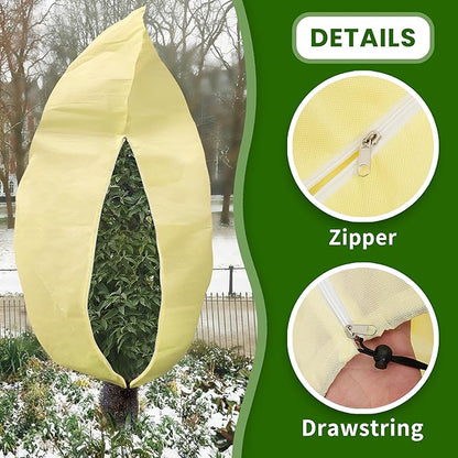 78x41inches Plant Covers Freeze Protection,4 Packs Thickened 2.82oz/yd²Frost Cloth for Outdoor Plants,Winter Tree Covers with Zipper&Drawstring,Plant Blanket for Winter Plant Covers Freeze Protection