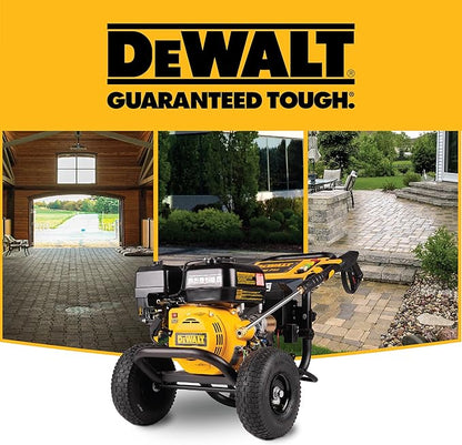 DeWalt DXPW3425E-S 3400 PSI Gas Pressure Washer, 2.5 GPM Axial Cam Pump, 208cc Recoil with Electric Start Engine, Spray Gun and Wand, 5 QC Nozzles, 5/16-in. x 25-ft. Hose, 49-State