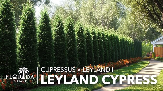 Leyland Cypress | 50 Live Plants | Cupressocyparis leylandii | Fast Growing Privacy Trees, Evergreen Landscape Plants, Drought Tolerant, Low Maintenance, Windbreak, Hardy