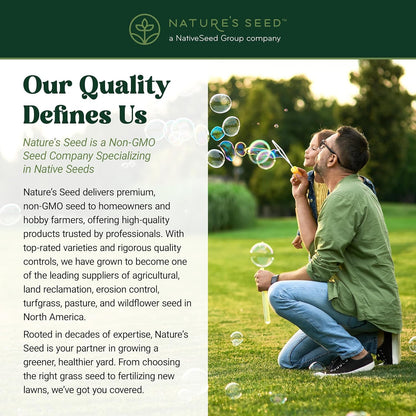 Nature’s Seed Fine Fescue Turf Grass Seed Mix Blend, Shade-Tolerant, Low Water, Cool-Season, for Garden, Lawn, Yard, 5 Lbs