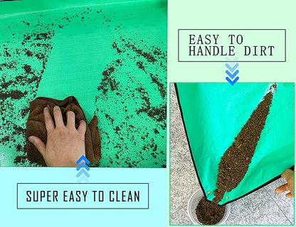 BIUWING Extra Large Plant Repotting Mat,Thickened Waterproof for Indoor Plant Transplanting and Mess Control,Foldable Succulent Portable Gardening Mat (43'*30',Green)