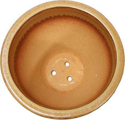 Sunnydaze Large Ceramic Plant Pot - Round Outdoor Glazed Ceramic Planter Pot with Drainage - Chalet - Forest Lake Green - 14.5"