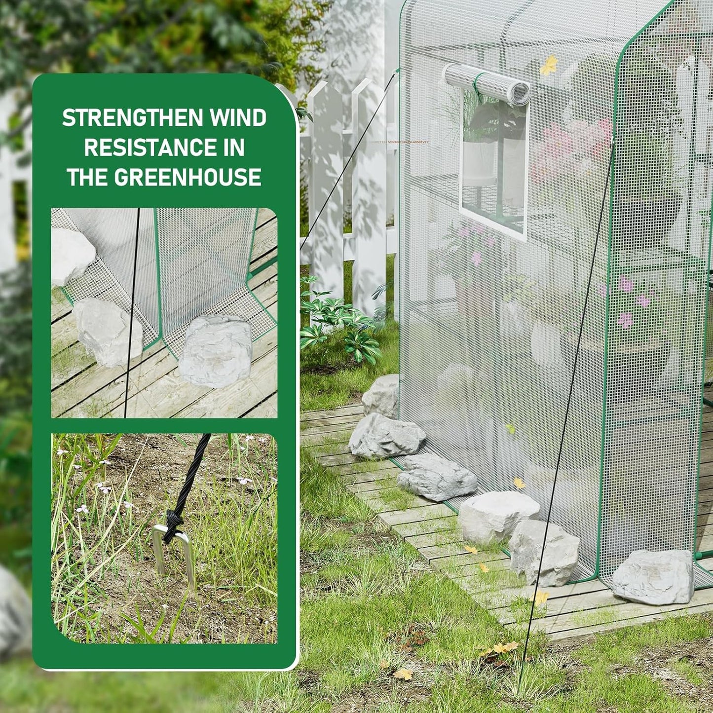 SPECILITE 56×56×78Inch Walk-in Greenhouse, Heavy Duty Small Plant House with Thicken PE Cover and Steel Frame, for Garden, Outdoors, Indoors, White