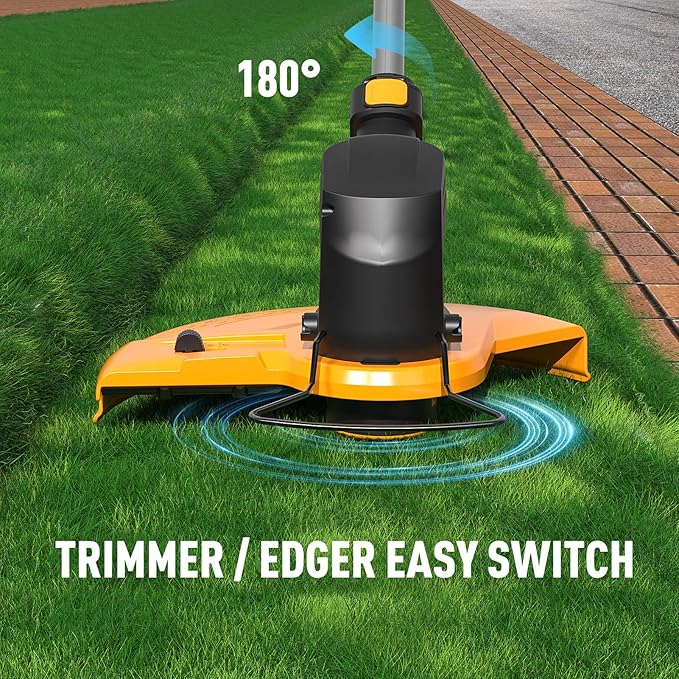 40V Cordless Weed Whacker, 4Ah Battery Powered Weed Eater, 3-Positions Adjustable Cutting Width Grass Trimmer, Telescopic Aluminum Shaft String Trimmer, Battery & Charger Included