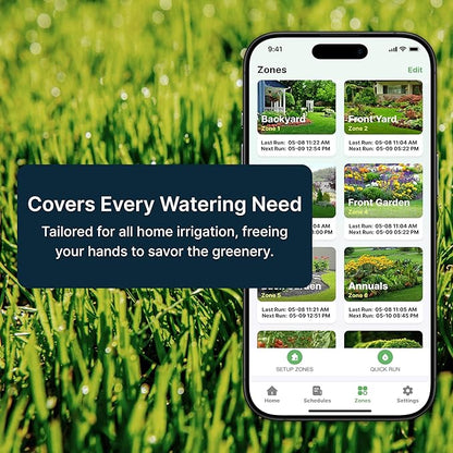 ImoLaza 6-Zone Indoor Smart WiFi Sprinkler System Controller, Easy Install Irrigation Timer for Lawn & Garden, Water-Saving Automatic Sprinkler Timer/Controller with Mobile App, Compatible with Alexa