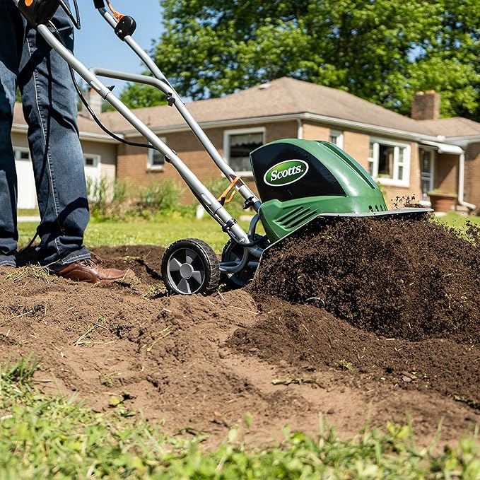 Scotts Outdoor Power Tools TC70135SS Garden Tiller, 16-Inch, 13.5-Amp, Green