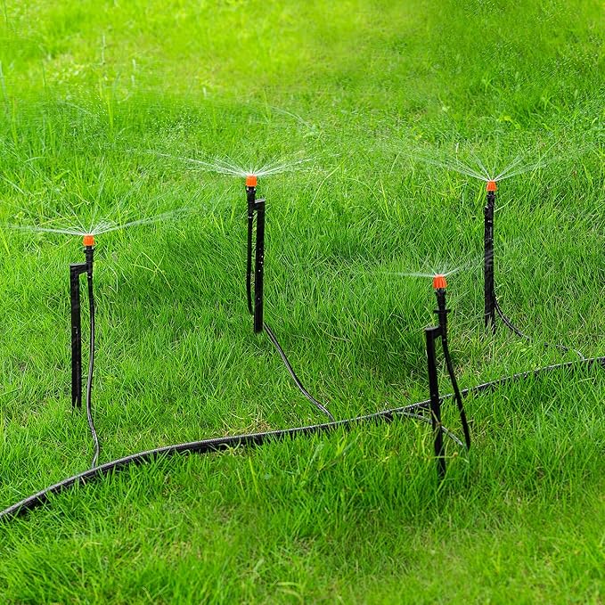 Micro Drip Irrigation Sprinkler Heads: 20 Sets Mixed 360/180/90 Degrees Drip Irrigation Emitters for 1/4 inch Hose Garden Irrigation System