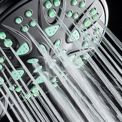 AquaDance Antimicrobial – Anti-Clog High-Pressure 6-Setting Hand Shower with Microban Nozzle Protection from Growth of Mold, Mildew & Bacteria for Stronger Shower! 3 Jet Color Choices – 4" Coral Green