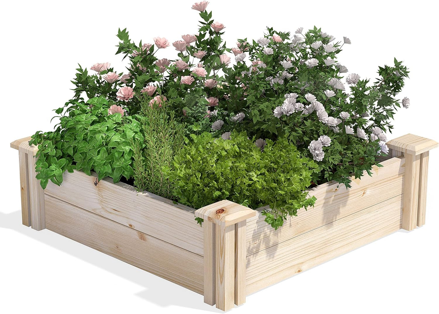 Greenes Fence Original Pine Raised Garden Bed, 2' x 2' x 7" - Made in USA with American Pine