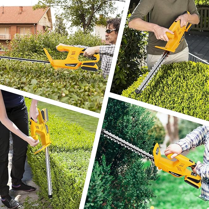Houselife Cordless Hedge Trimmer Compatible with Dewalt 20V MAX Battery(Tool Only), 18'' Electric Hedge Trimmers Cordless, Lightweight Battery Powered Bush Trimmer for Yard, Garden