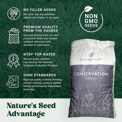 Nature’s Seed Sheep Fescue Grass Seed, Drought Tolerant, for Garden, Lawn, Yard, 5 Lbs