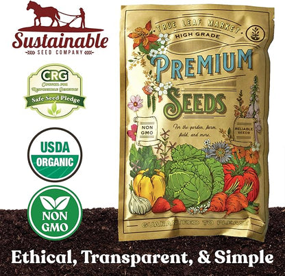 Cover Crop Seed Mix Organic - Pollinator & Bee Friendly Cover Crop Mix - 5 lb Bulk ~34,000 Seeds - Clover Cover Crop Blend - Includes Hairy Vetch Cover Crop Seeds, Crimson Clover, Peas, & Oats