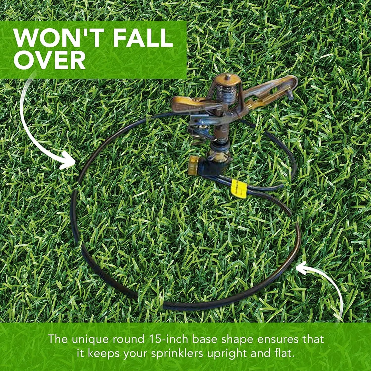 Yard Butler Ring Base Sprinkler Stand - Durable Gardening Supplies for Lawn Care - Sturdy Design for Sprinkler Stability - Water Lawn & Garden Evenly - 3/4" Head