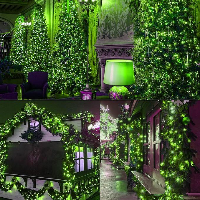 Brizled Green Christmas Lights, 78.74ft 240 LED Mini Light String, Connectable Outdoor Christmas Lights, Plug-in 8 Modes Indoor Fairy Light Waterproof for Xmas Tree St. Patrick's Day Party Decoration