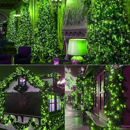 Brizled Green Christmas Lights, 78.74ft 240 LED Mini Light String, Connectable Outdoor Christmas Lights, Plug-in 8 Modes Indoor Fairy Light Waterproof for Xmas Tree St. Patrick's Day Party Decoration