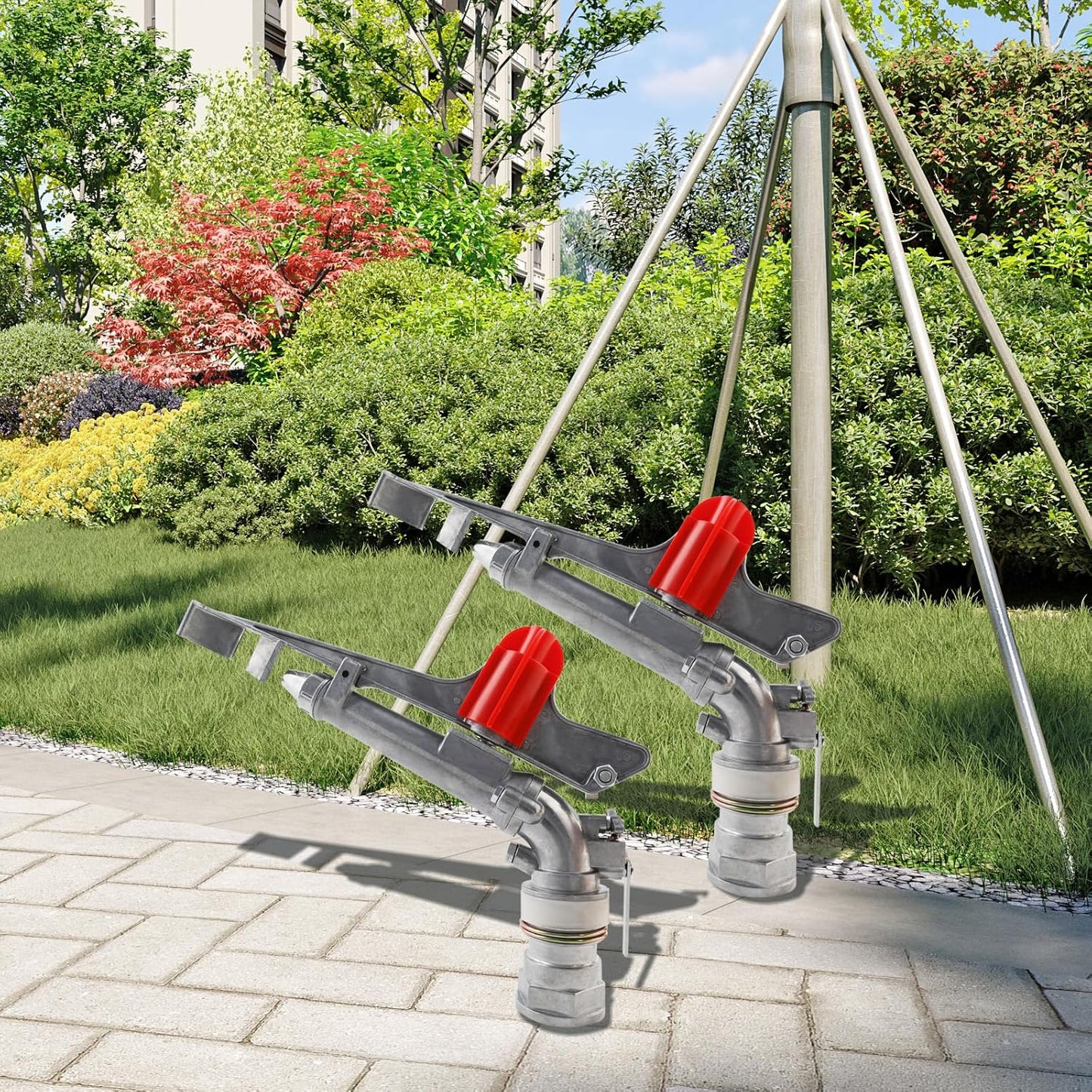 2" Agriculture Farm Irrigation Sprinkler Lawn Sprinkler Irrigation Spray Gun Large-Area Watering Spray 360° Rotary Farm Lawn Garden Irrigation, Pack of 2 (2.0 Inch DN50 Normal) …