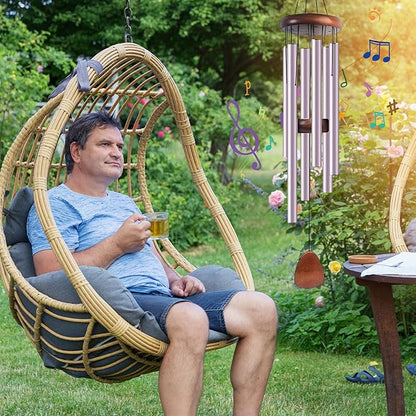 Large Aluminium Wind Chimes 37" Inches to Create a Zen Atmosphere Suitable for Outdoor, Garden, Patio Decoration, Classic Wind Chimes Suitable as A Gift for Unisex (Purple)