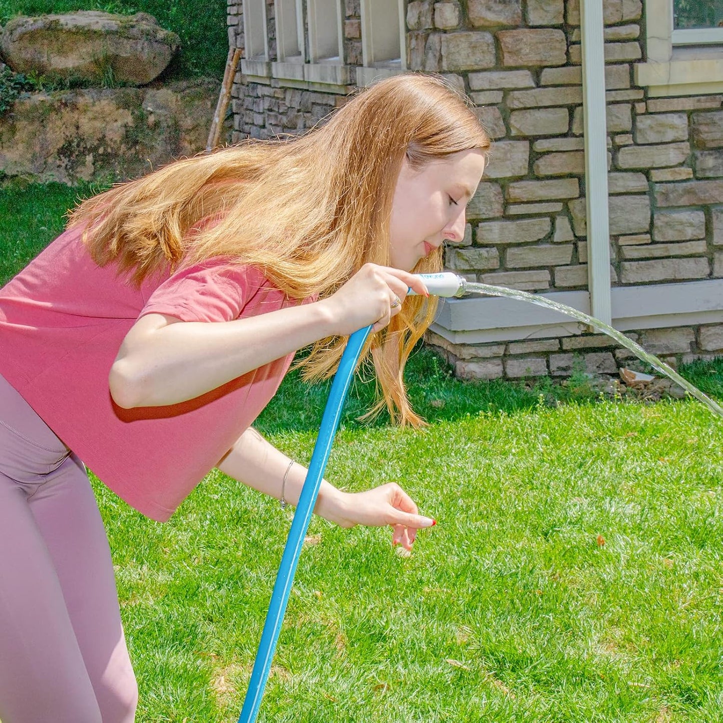 Fevone 75 ft x 5/8" Heavy Duty Garden Hose, Drinking Water Safe, Flexible & Kink-Free Hybrid Polymer Water Hose, Lightweight Outdoor Hose with 3/4" Solid Aluminum Fittings