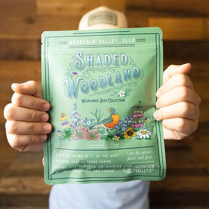 Wildflower Seed Bulk, 3 Oz. (80,000+ Seeds) – 19 Non-GMO Flower Seeds for Shade, Annual & Perennial Wild Flowers Mix for Partial Shade – Shade Tolerant by Mountain Valley Seed