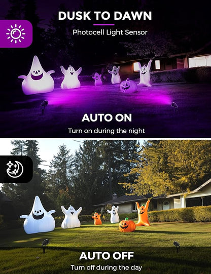 LOHAS Landscape Purple Light, Spot Lights Outdoor, 10W Dusk to Dawn Sensor LED Spotlights for Yard, IP66 Waterproof Pathway Outside Lights, 9.84-ft Cord, Lawn Decor Lamp, UL Listed,2 Pack