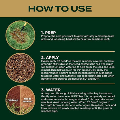 Scotts EZ Seed Patch & Repair Southern Gold Blend for Tall Fescue Lawns, Mulch, Grass Seed and Fertilizer for Bare Spots and Repair, Bred for The South, 10 lbs.