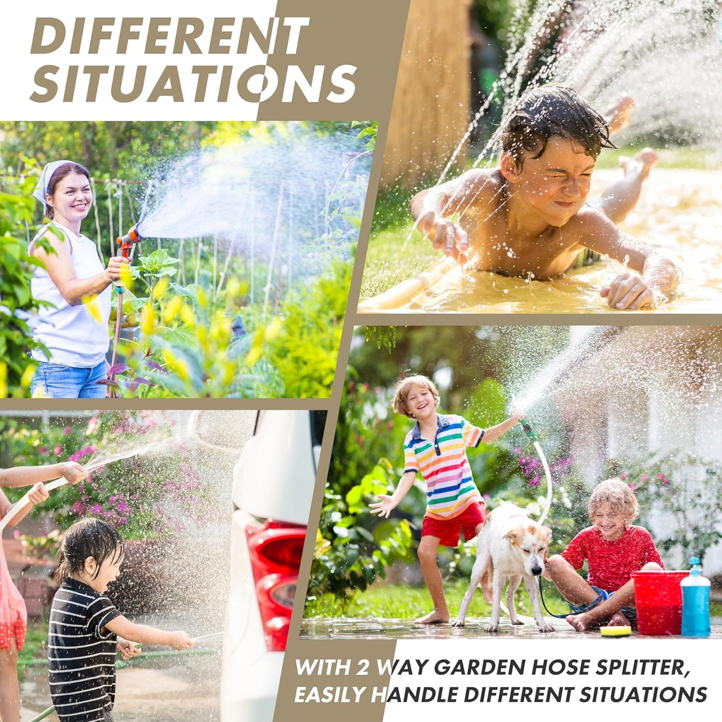 Twinkle Star 3/4 Inch Garden Hose Fitting Quick Connector Male and Female Set (8 Sets) with Extra Rubber Washers