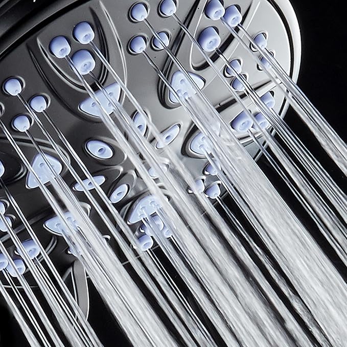 AquaDance Antimicrobial/Anti-Clog High-Pressure 6-setting Hand Shower with Nozzle Protection from Growth of Mold, Mildew & Bacteria for Stronger Shower! - Sunset Blue