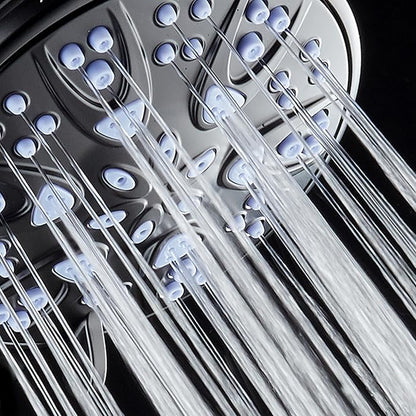 AquaDance Antimicrobial/Anti-Clog High-Pressure 6-setting Hand Shower with Nozzle Protection from Growth of Mold, Mildew & Bacteria for Stronger Shower! - Sunset Blue