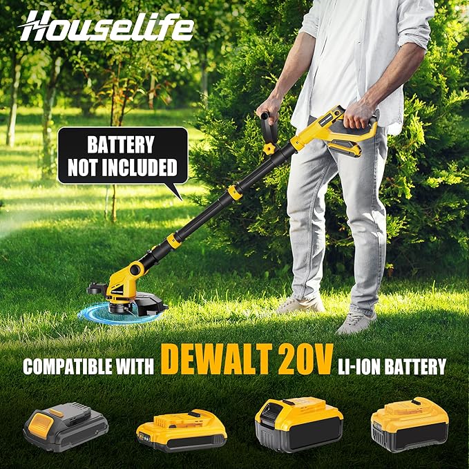 Cordless Hedge Trimmer+String Trimmer+Leaf Blower Combo Compatible with Dewalt 20v Max Battery(Tool Only), Cordless Weed Wacker & Shrub/Bush Trimmer & Electric Leaf Blowers for Lawn Care, Garden, Yard