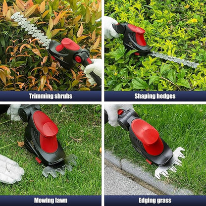Hedge Trimmer Cordless for Milwaukee 18V MAX Battery, 1500RPM Grass Trimmer Electric Hedge Trimmer, 2 in 1 Design, Perfect for Yard, Garden, and Lawn Care(Battery Not Included) (Red)