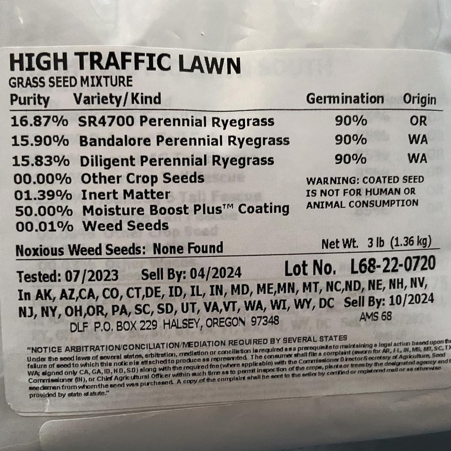 X-Seed Ultra Premium High Traffic Lawn Seed Mixture, 3-Pound