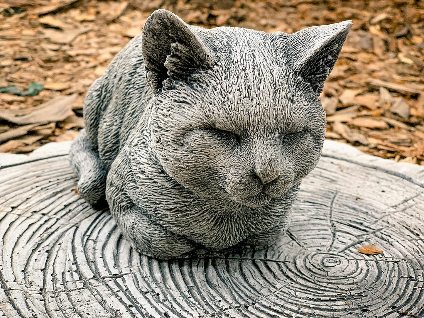 OLOMA Little KITTY19 lb. Cat Statue, Concrete Pet Statues, Concrete Statues of Cats, Garden Cats, Animal Memorial Marker, Painted Kitten Nappy Cat Statue Kitty Figurine, Gray
