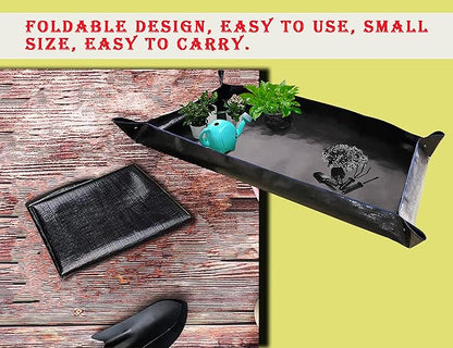 BIUWING 2 PCS Large Repotting Mat for Plant Transplanting and Mess Control, 43" X 29" Thickened Foldable Waterproof Plant Potting Tray, Portable Potting Mat Gardening Tray for House Plants Succulents